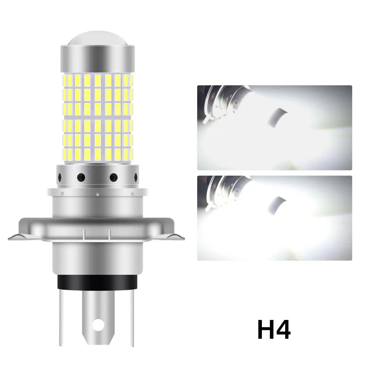 1PCS 144SMD H4 P15D BA20D Motorcycle Headlight Bulbs White 12v LED Headlamp Fog Light Spotlight Play and Plug