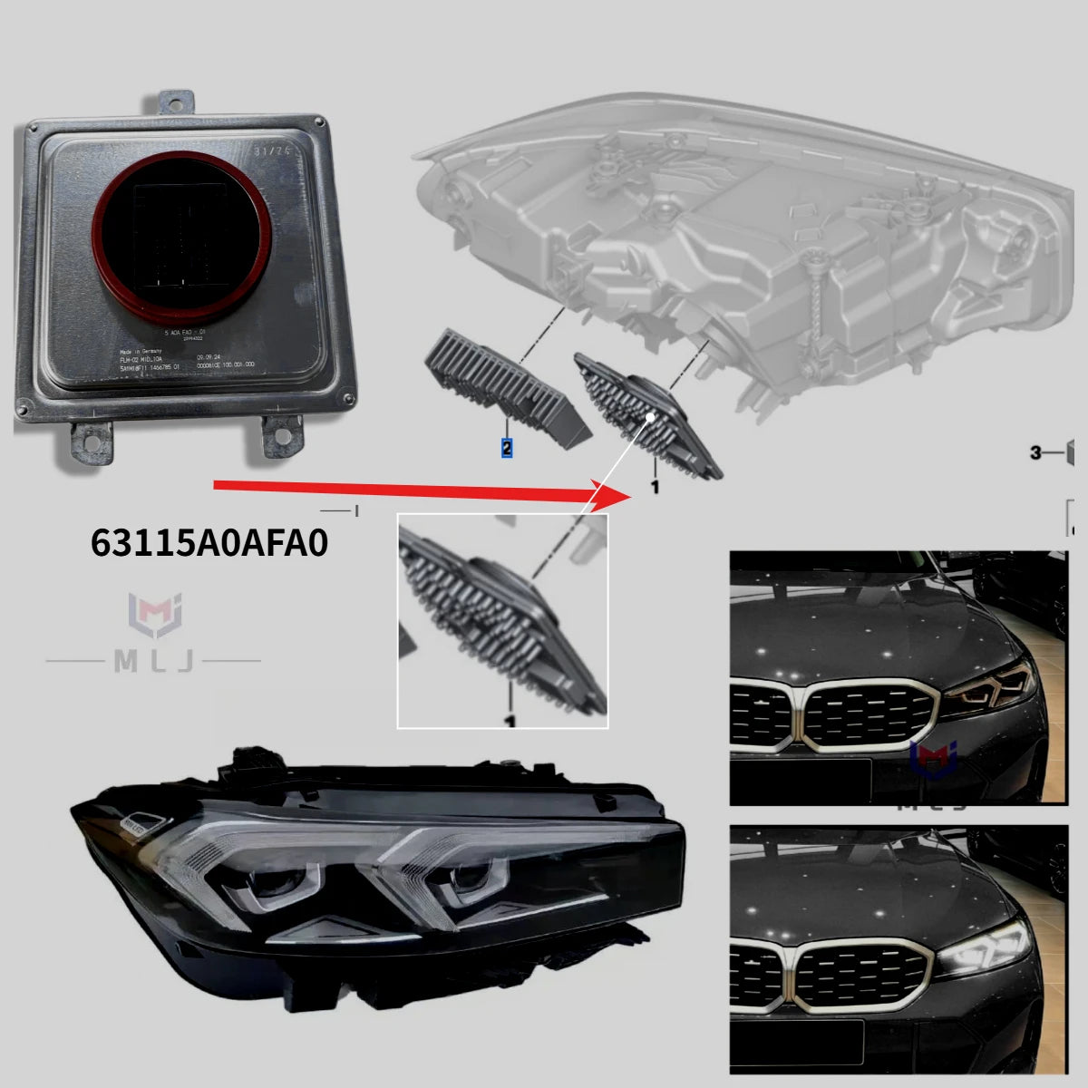 LED Headlight Main Light Ballast DRL Light Control Module Replacement Parts For BMW 3 Series G20 G28