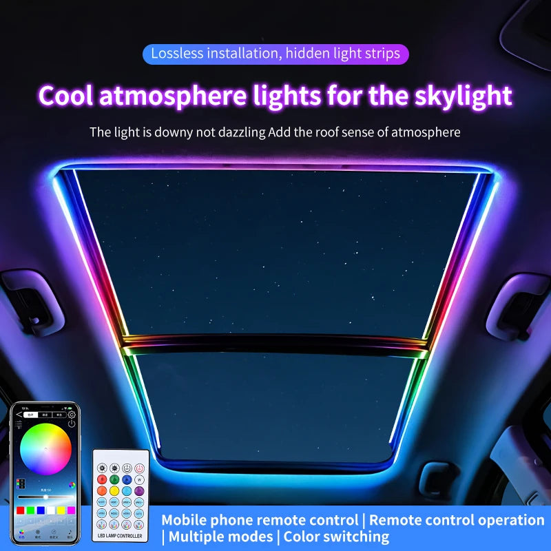 2026 Sunroof LED Strip Ambient Lamp Remote APP Control USB S