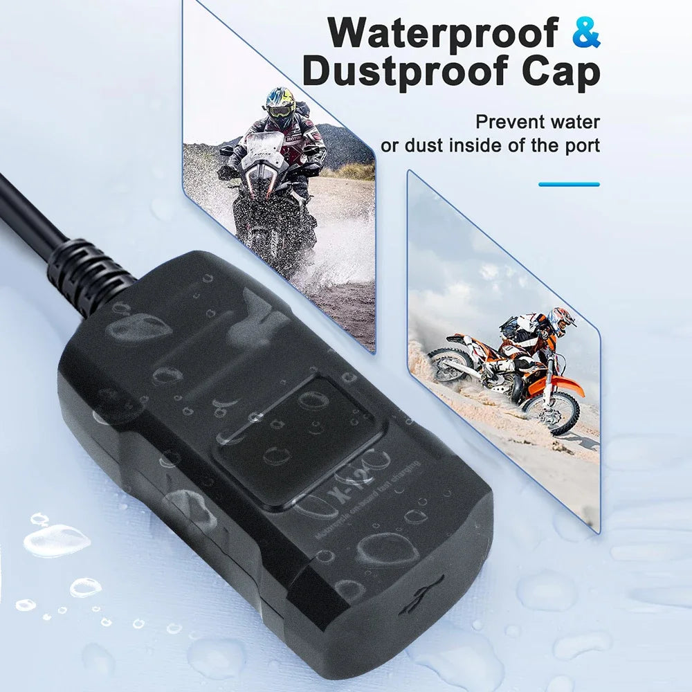 Handlebar Motorcycle Charger Socket PD+QC3.0 Fast Charging P