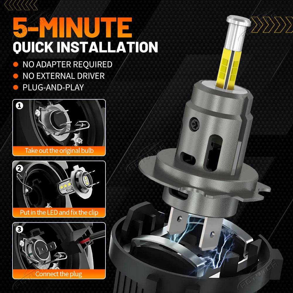 3200W 360 H7 LED Car Headlight Bulb Canbus 6800000LM Led Lig
