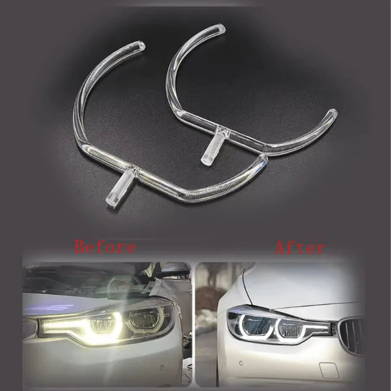 LED Headlight DRL Daytime Running Lights Guide Plate Pair for BMW F30 F35