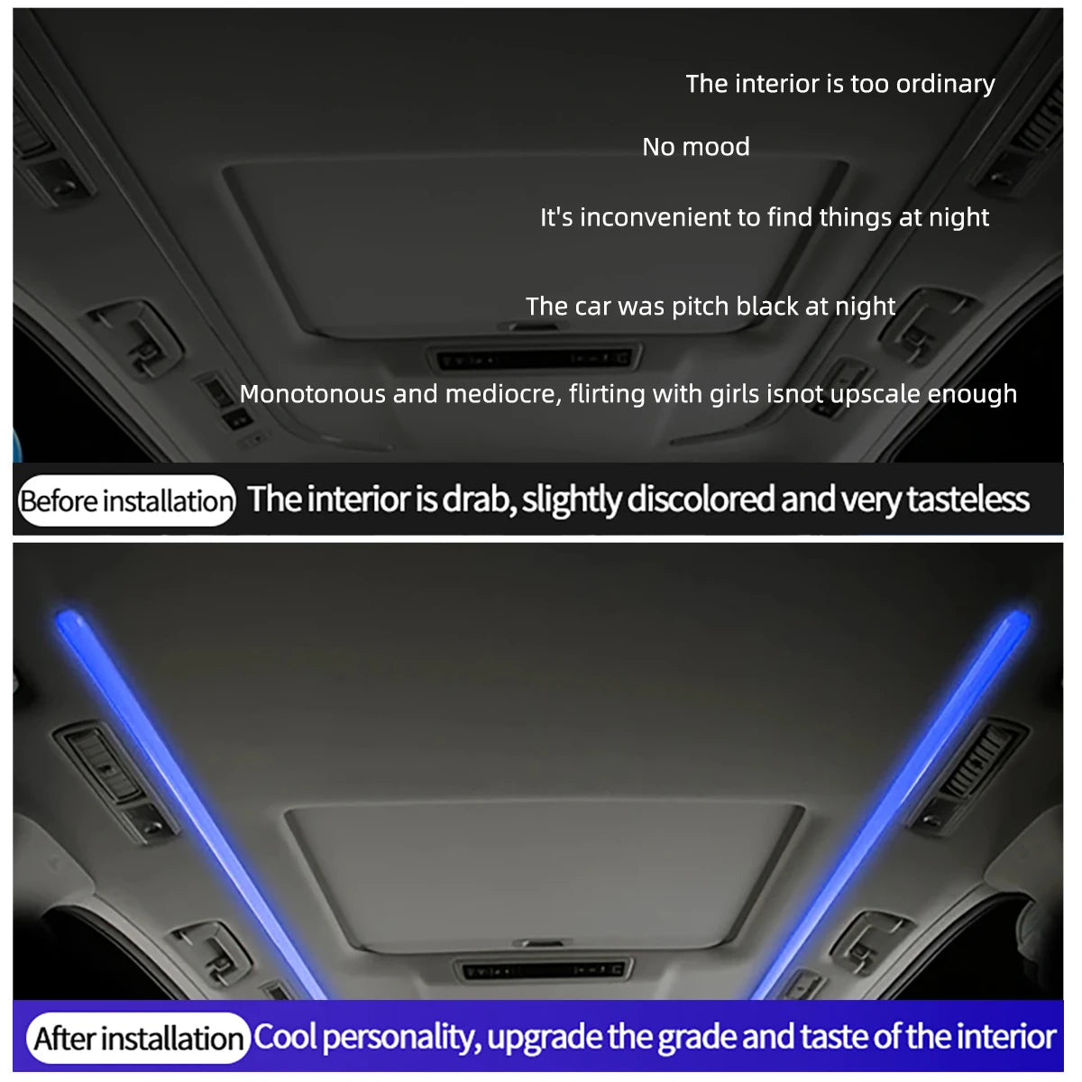 150cm Sunroof LED Strip Symphony Ambient Lamp RGB Car Roof P