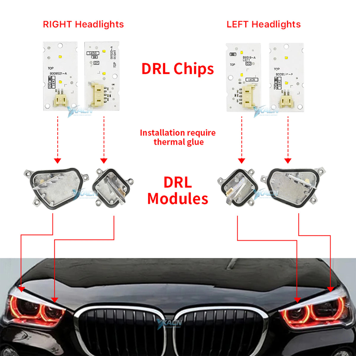 Angel Eye DRL Board For 2016-2019 BMW X1 F48 Daytime Running Light Module Headlight for BMW F48 X1