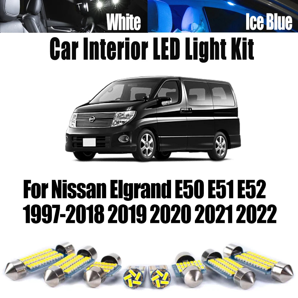 Bulbs For Nissan Elgrand E50 E51 E52 1997- 2020 2021 2022 Car Accessories for Nissan E51 E52 E50