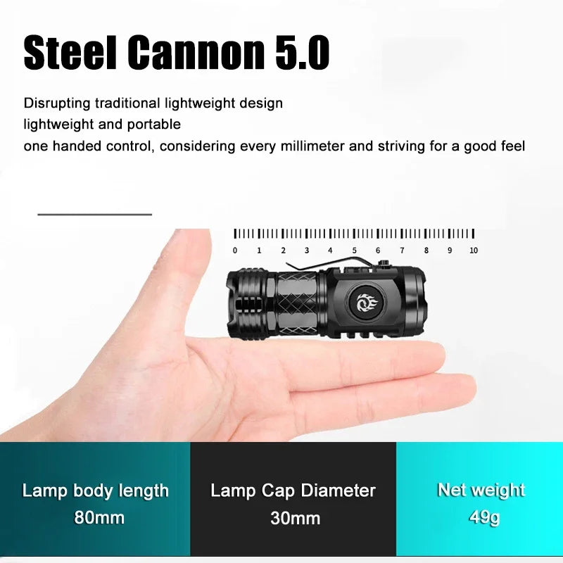High Quality 3 SST20 LED Flashlight Built-in Battery USB Rec