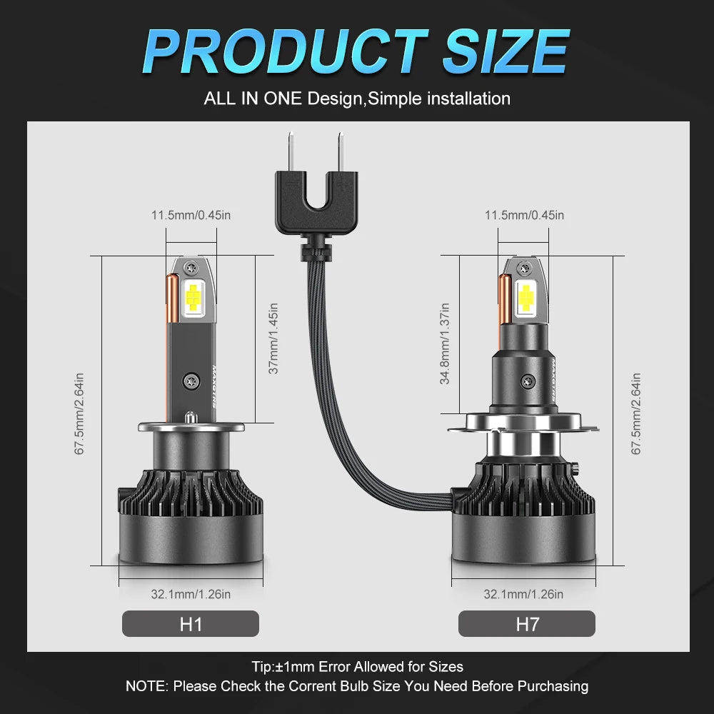 2x V3F Series H1 H4 H7 H8 H11 9006 9005 HB3 LED Headlight Bu