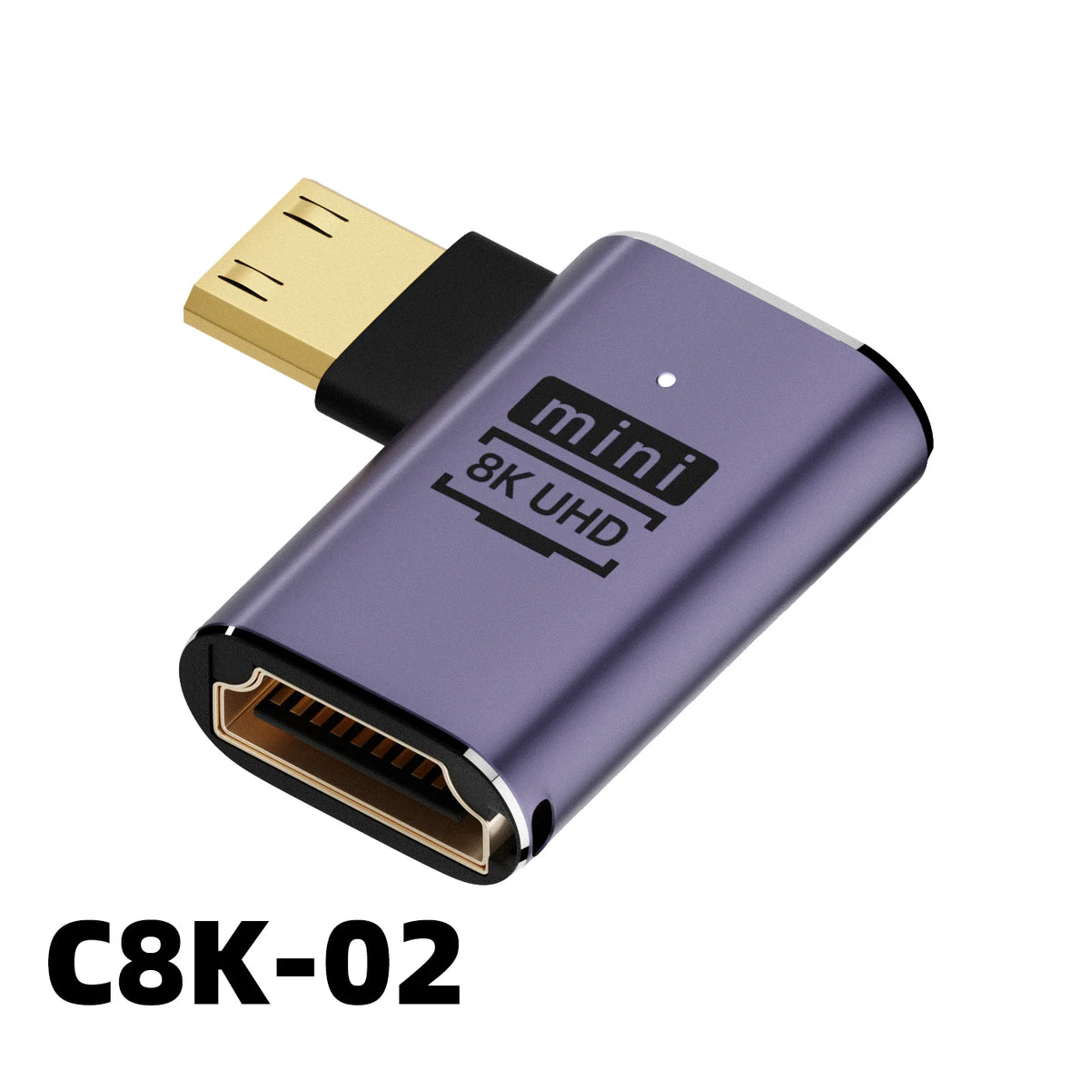 NNBILI 8K HDMI-compatible 2.1 Cable Connector Adapter 270 90 Degree Angle 2 Pcs Male To Female Converters Cable Adaptor Extender
