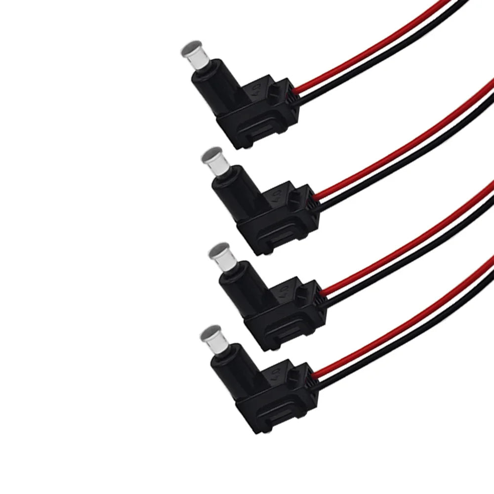4pcs Car Door LED Handle Light Black Shell Transparent Light Guide Pillar 12V Signal Indicator Light Ambient Lighting Bulb