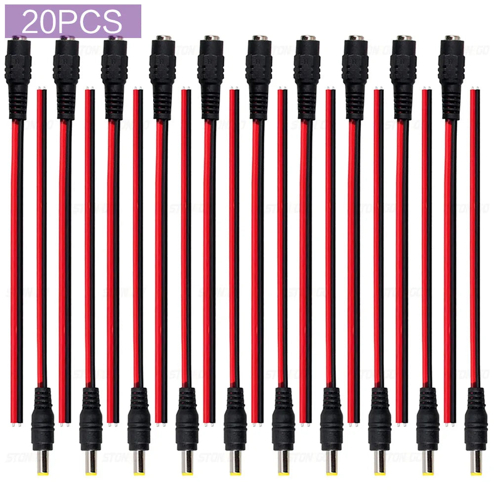 10/20/50PCS 12V DC Connectors Male Female Jack Cable Wire Line Adapter Plug Power Supply 5.5 X 2.1mm for LED Strip Light