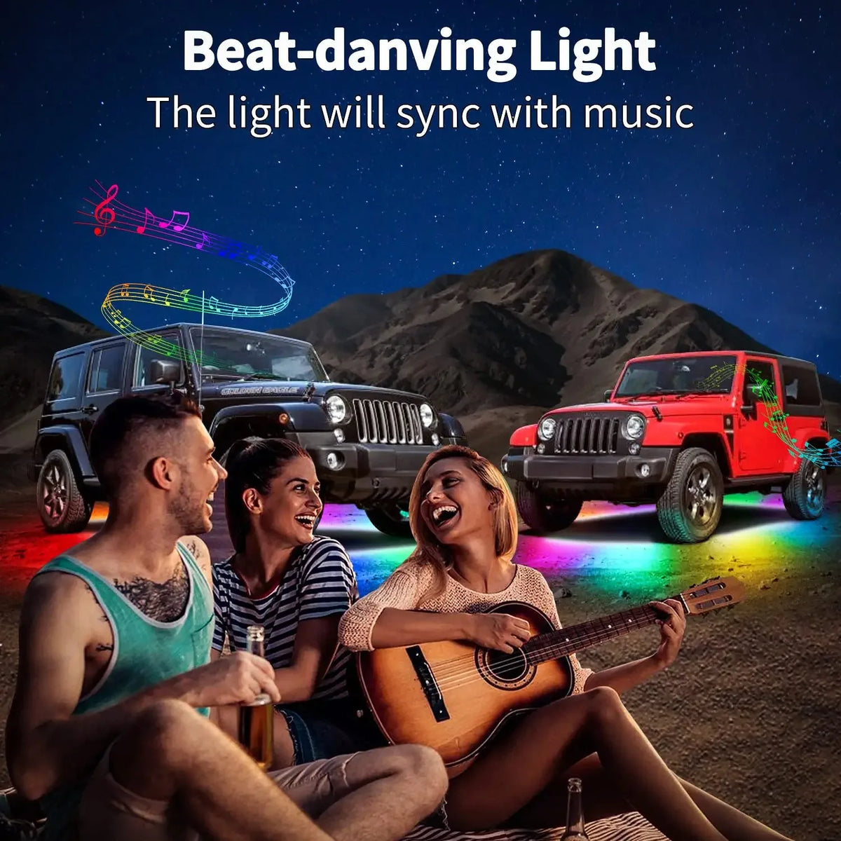 RGB Flexible Car Underglow Light Strip 12V LED Underbody Amb