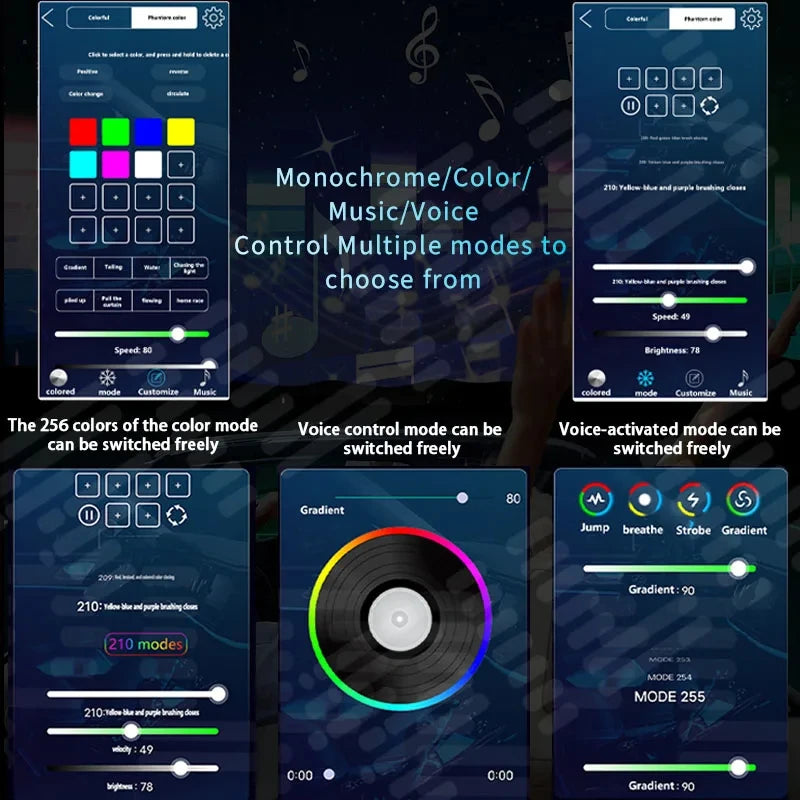 Universal HC22 Neon Car Ambient Lights RGB 64 Color Universa