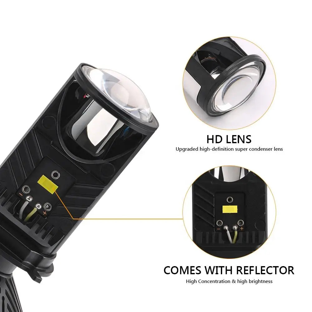 H4 LED Projector Car Headlight 30000LM 6000K Canbus Fan Cool