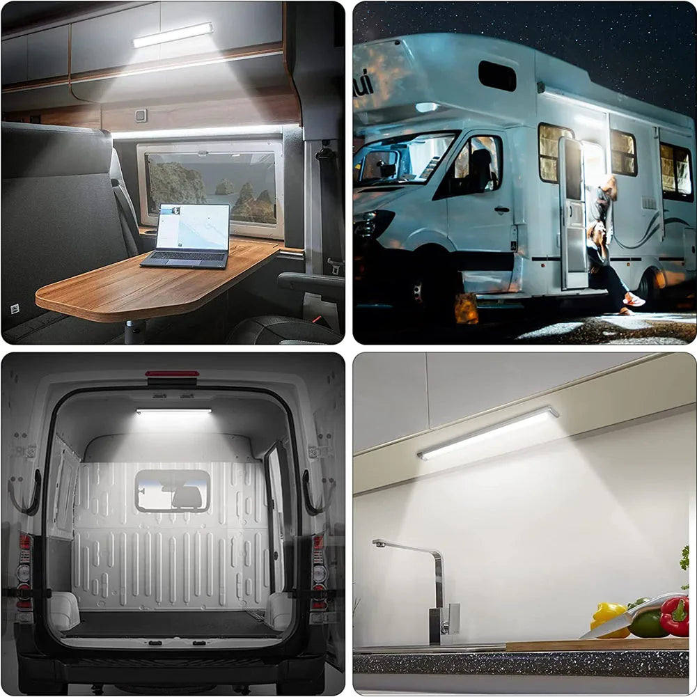 2pcs 12v Led Strip Light With On-Off Switch Rv Interior Ligh