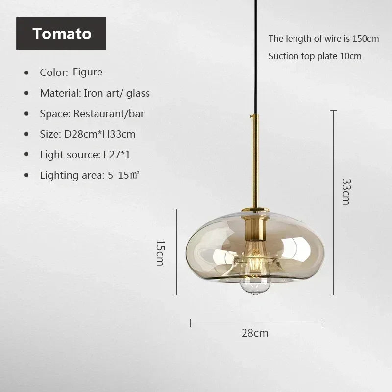Nordic LED High quality glass pendant light Gold coloured head Various shapes of glassBedroom Living Room Restaurant Corridor