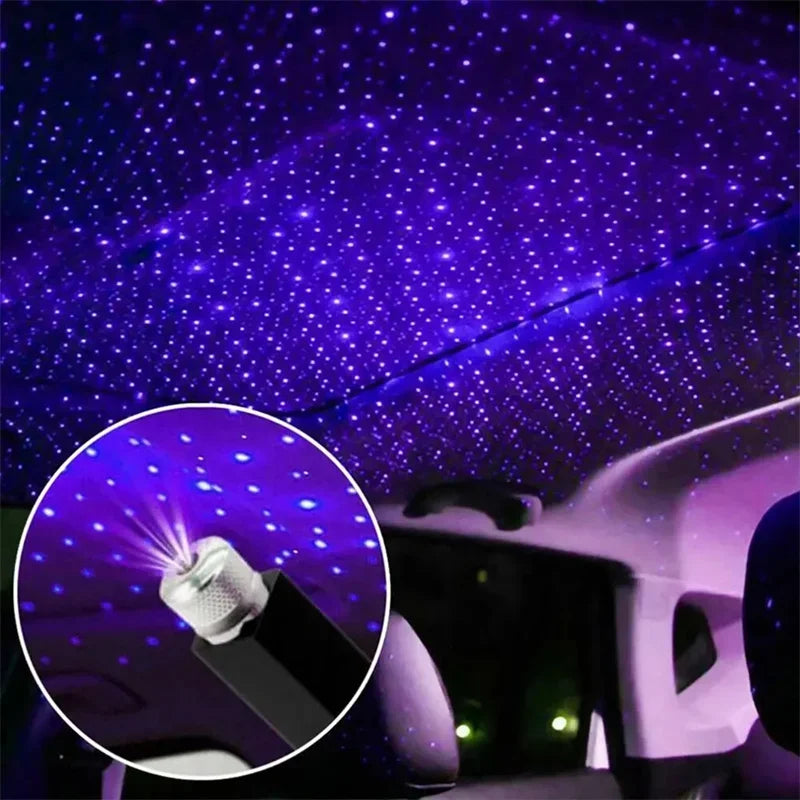 Mini Car LED Star Night Light Projector USB Power Saving Gal