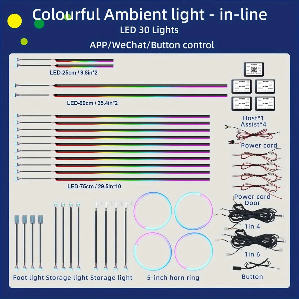 Universal Symphony Car Ambient Light 128 Color LED Strip Acr