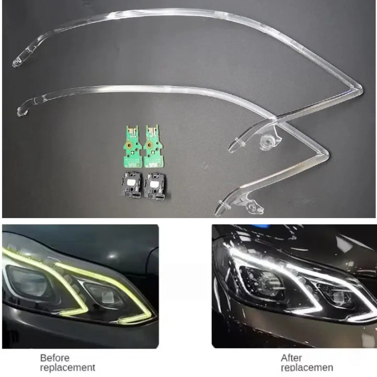 DRL Light Strips For Mercedes Benz E Class W212 2014 2015 Car Headlights Angel Eyes Ballast Chips Module LED