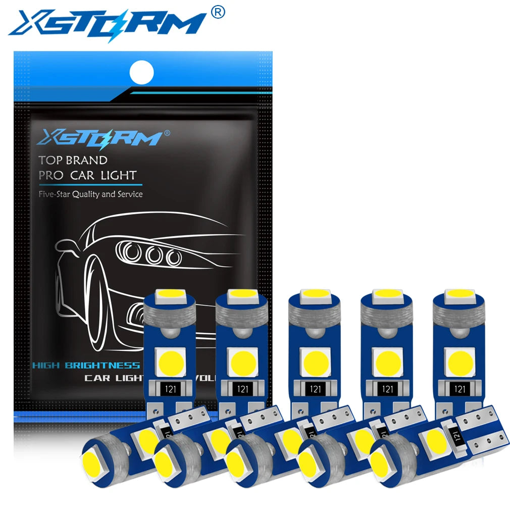10Pcs T5 Led Bulb W3W W1.2W Led Canbus Car Interior Lights D