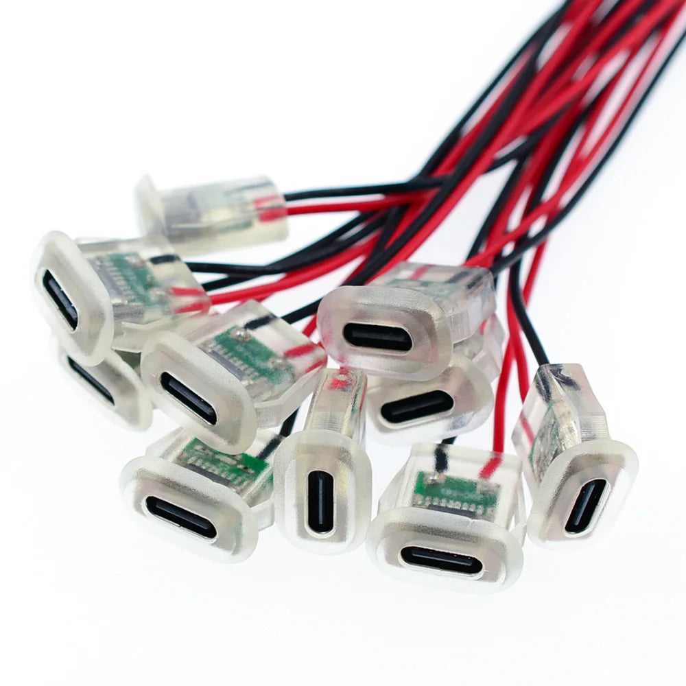 2pin USB Type C 5A Input Type Charging Socket With LED Light