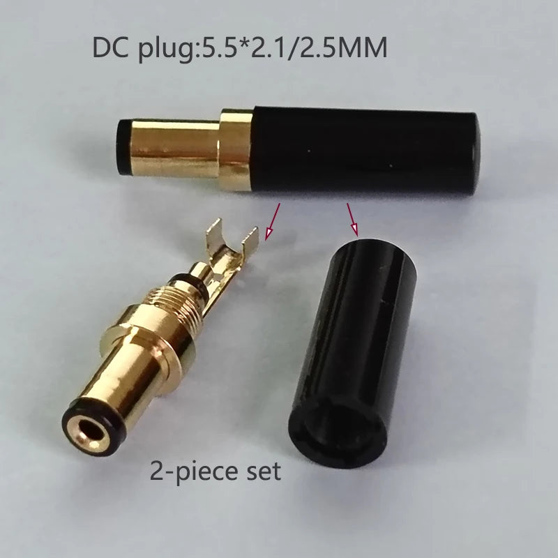1/2PCS Gold Plated DC Power Socket Kit DC099 5.5 2.1mm 5.5 2