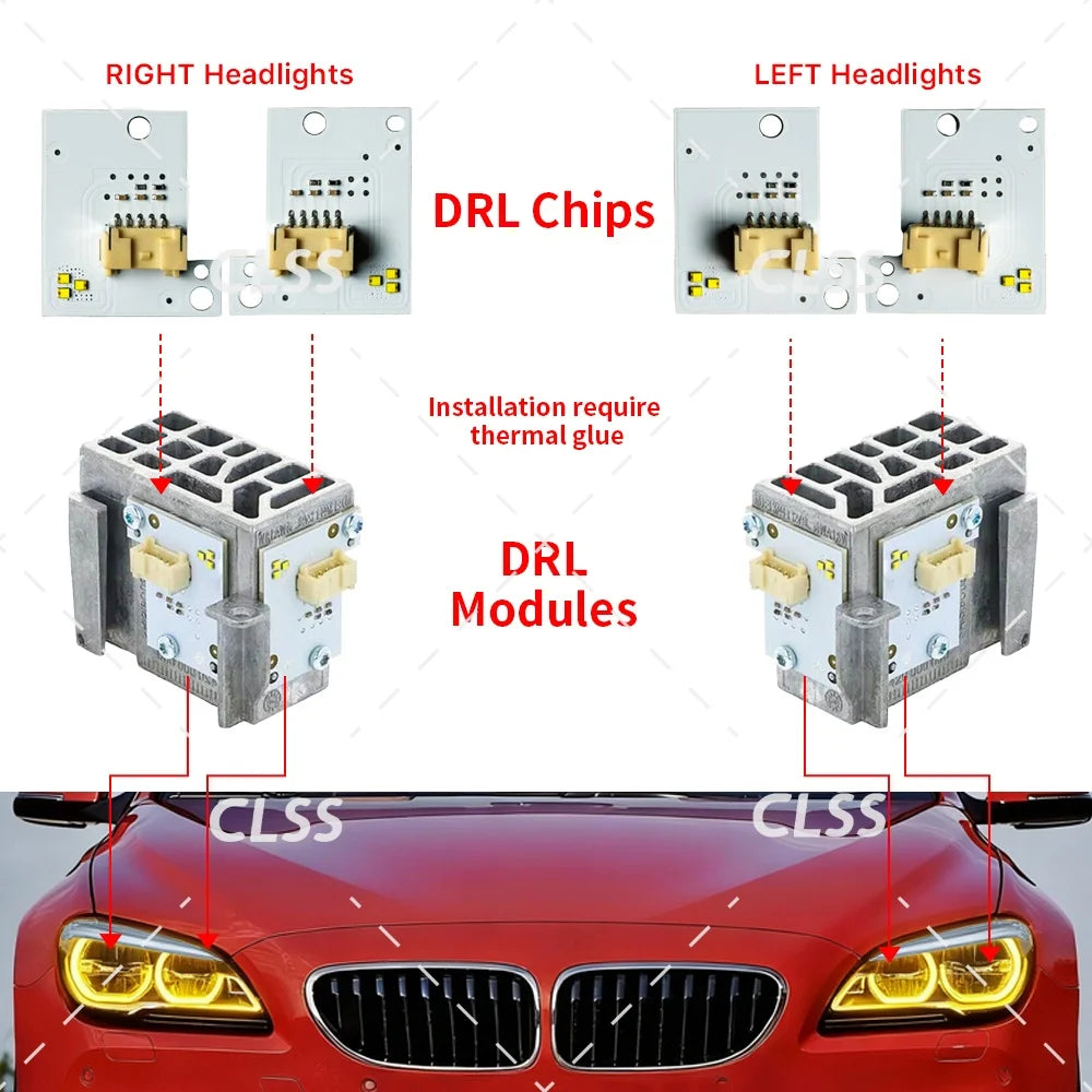 Angel Eye DRL LED Module For BMW F12 F13 M6 F06 LCI 640d 640i 650i 2016-2019 Adaptive Headlight Daytime