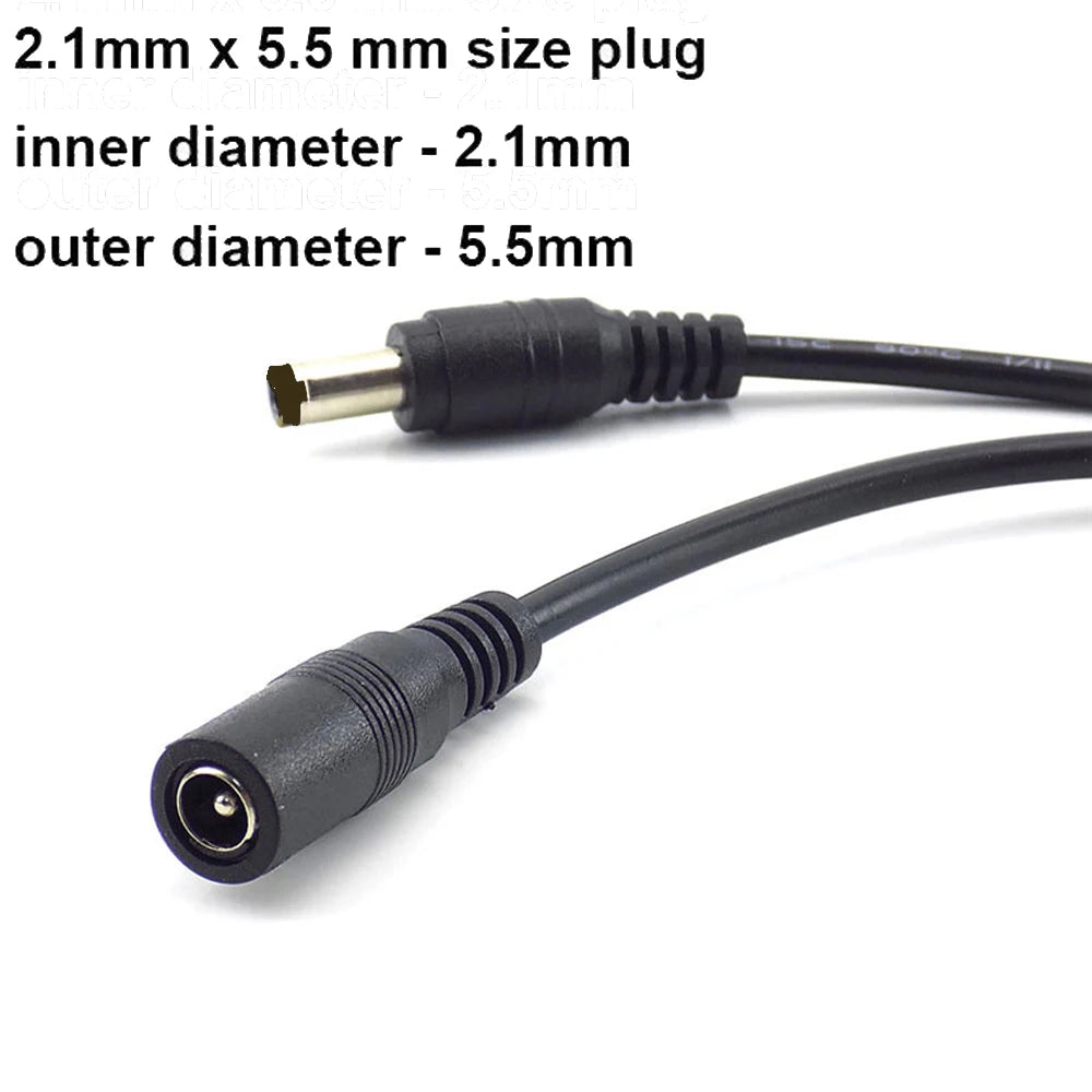 5 Pairs DC 12V Connector 5.5x2.1mm Male and Female DC Power 