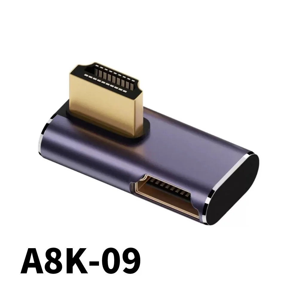360 Degree Angled U-shaped L Converter Mini HDMI Male to HDMI-compatible 2.1V Female Extension 4K 5K 3D UHD 8K 60Hz Adapter