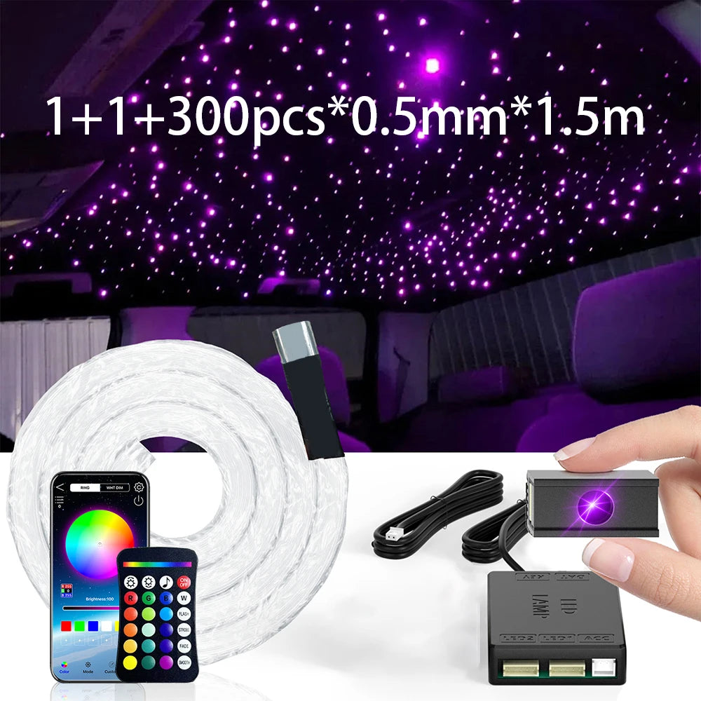 RGBW 1+1 Split Machine Car Roof Star Light APP Control Fiber Optic Star Ceiling Light Starry Sky Ceiling for Car Home