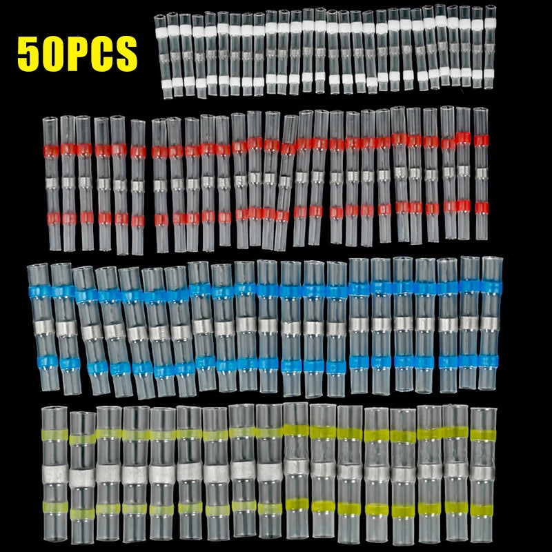 JOTTA 50PCS Waterproof Solder Seal Heat Shrink Tube Wire Con