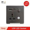 USB Type-C Fast Charging Socket USB C Port Multifunctional Universal Smart Wall Adapter 3.1A Embedded Sockets With Night Light
