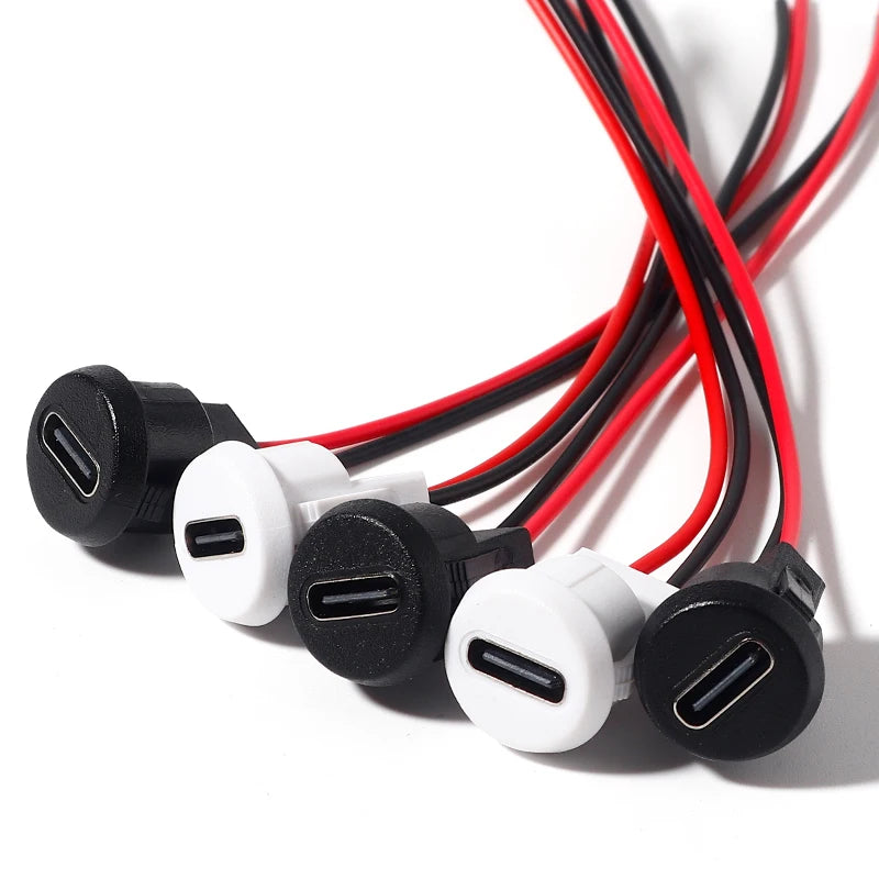 1-10pcs Type-C Female 2 Pin USB Type C Connector Female Sock
