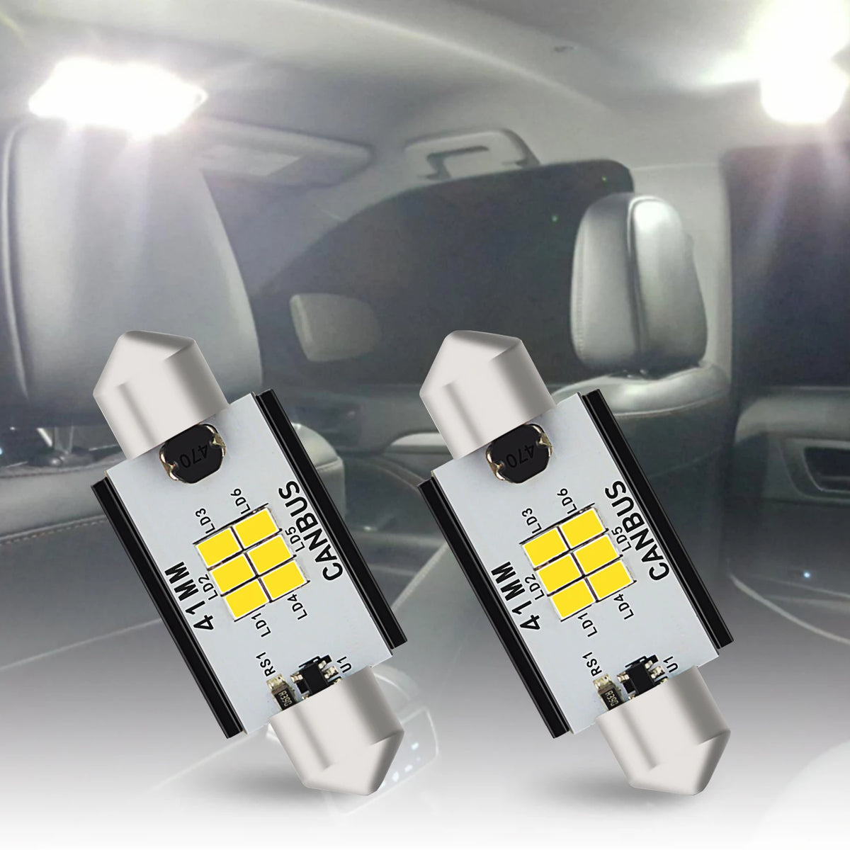 AUXITO 2PCS 12v 31mm 36mm 41mm C10W C5W Festoon LED Light Bulbs Canbus Auto Dome Lamp License Plate Lights Car Interior Lamps