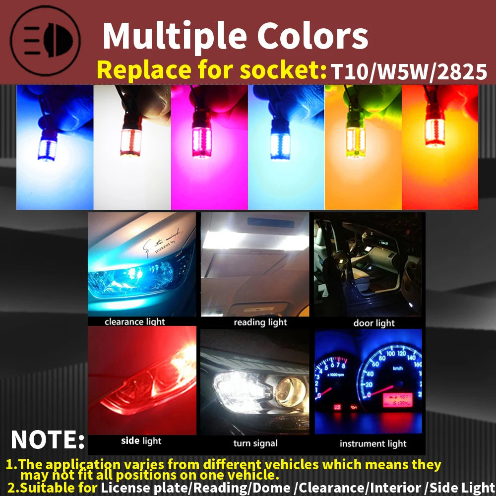2pcs T10 W5W Car Interior Reading Dome Light Side Marker Lam
