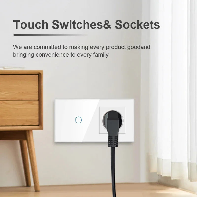NYWP Touch Switch French Wall Socket Led Wall Light Switches