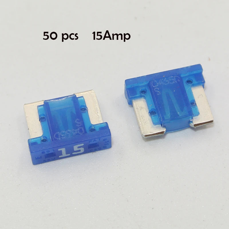 90/50pcs Fuses Micro Short Low Profile Mini Blade Fuse Assortment 3A 5A 7.5A 10A 15A 20A for Car Boat Truck SUV Automotive