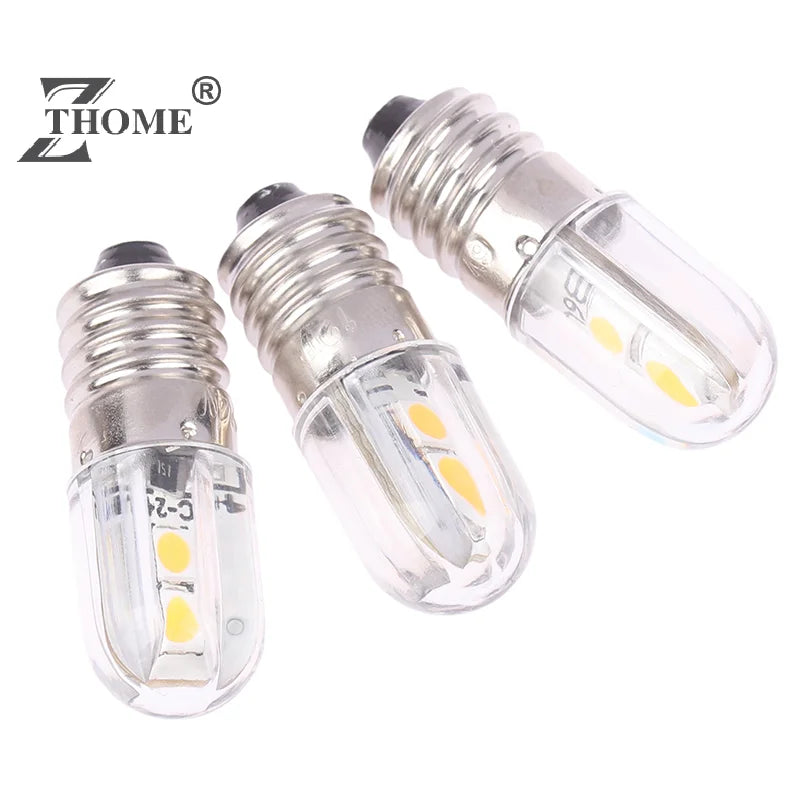 E10 Led Bulb 6V 12V 24V Upgrade Bulbs 4LED Lamp Replacement 