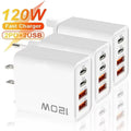 PD 120W 4 Ports USB C Charger Quick Charge 3.0 Type C USB Ph