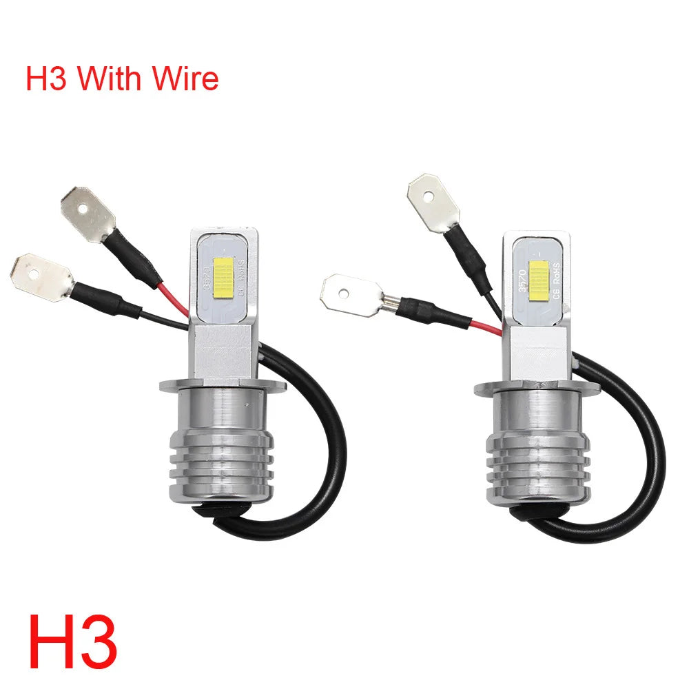 2Pcs Led 4300K 8000K H7 H4 3570 CSP Car Fog Light Bulbs H1 H