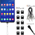Phone Dust Plug Set USB C Dust Plug Cover Lanyard And Cleani