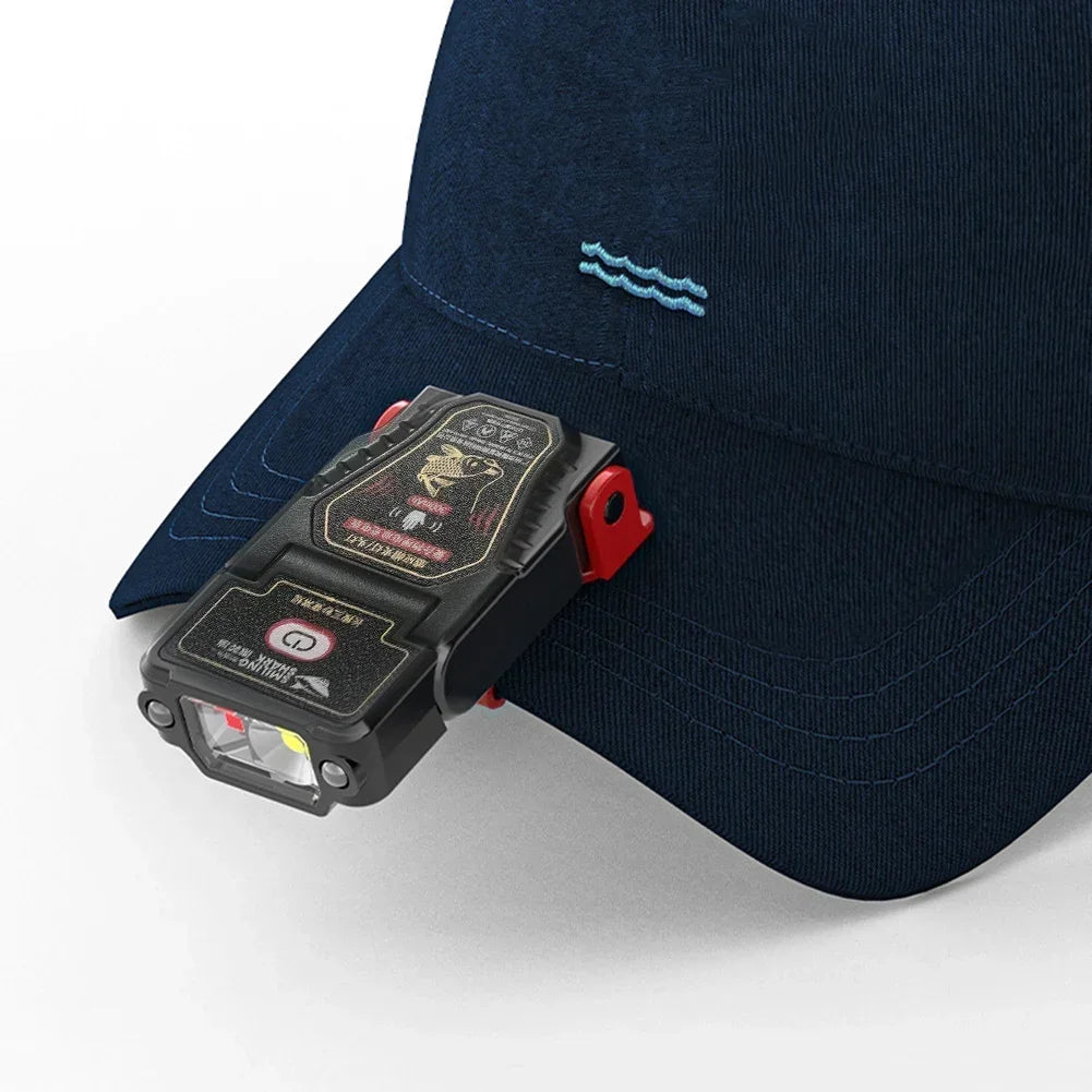 1-10PCS Mini Sensor LED Headlamp Hat Cap Clip Lights Recharg