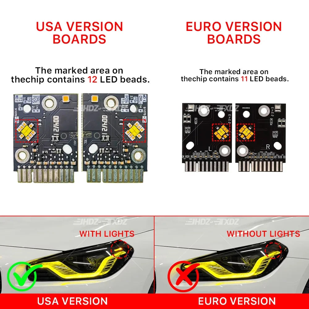 Angel Eye LED Boards DRL For BMW 2 Series M2 G87 G42 M240i 230i 2021-2024 US Adaptive LED Headlight Daytime