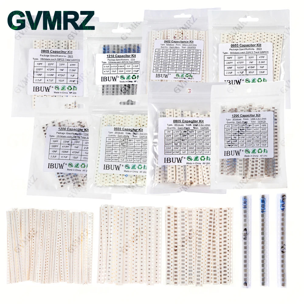0402 0603 0805 1206 SMD Ceramic Capacitor Assorted Kit 1pF -