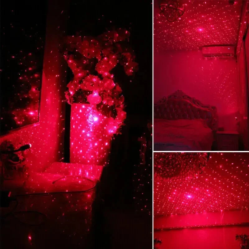 Mini Car LED Star Night Light Projector USB Power Saving Gal
