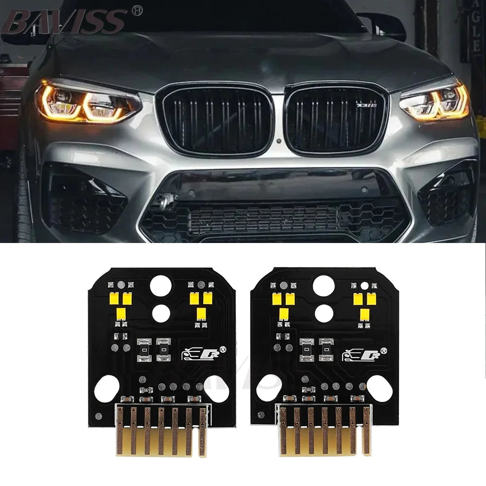 DRL LED Modules For BMW G01 X3 G02 X4 F97 X3M F98 X4M CSL Daytime Running Lights Adaptive LED Angel Eyes for
