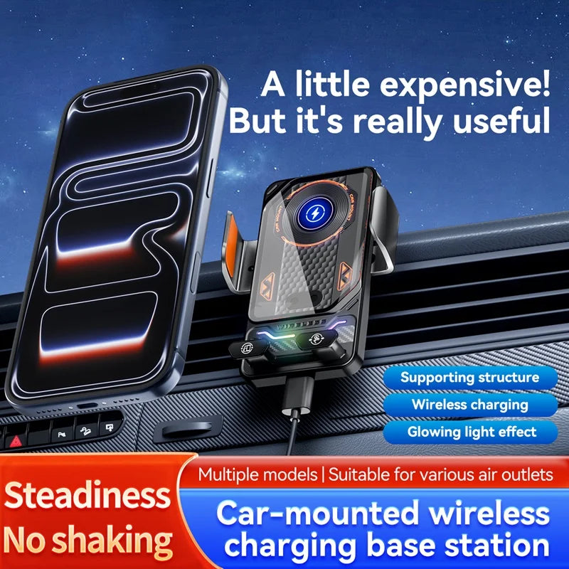 15W Universal Car Wireless Charger Stand Auto Touch to 90 De