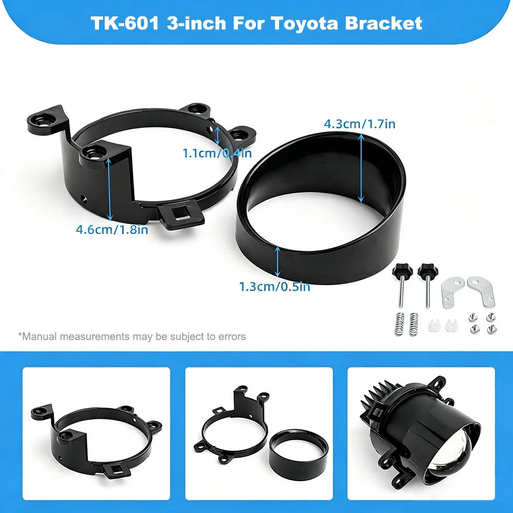 2PCS 3.0 Inch Fog Light Bracket DIY Modified Projector Lens Mount Holder For Nissan Car Front Fog Lamp Retrofit Replacement