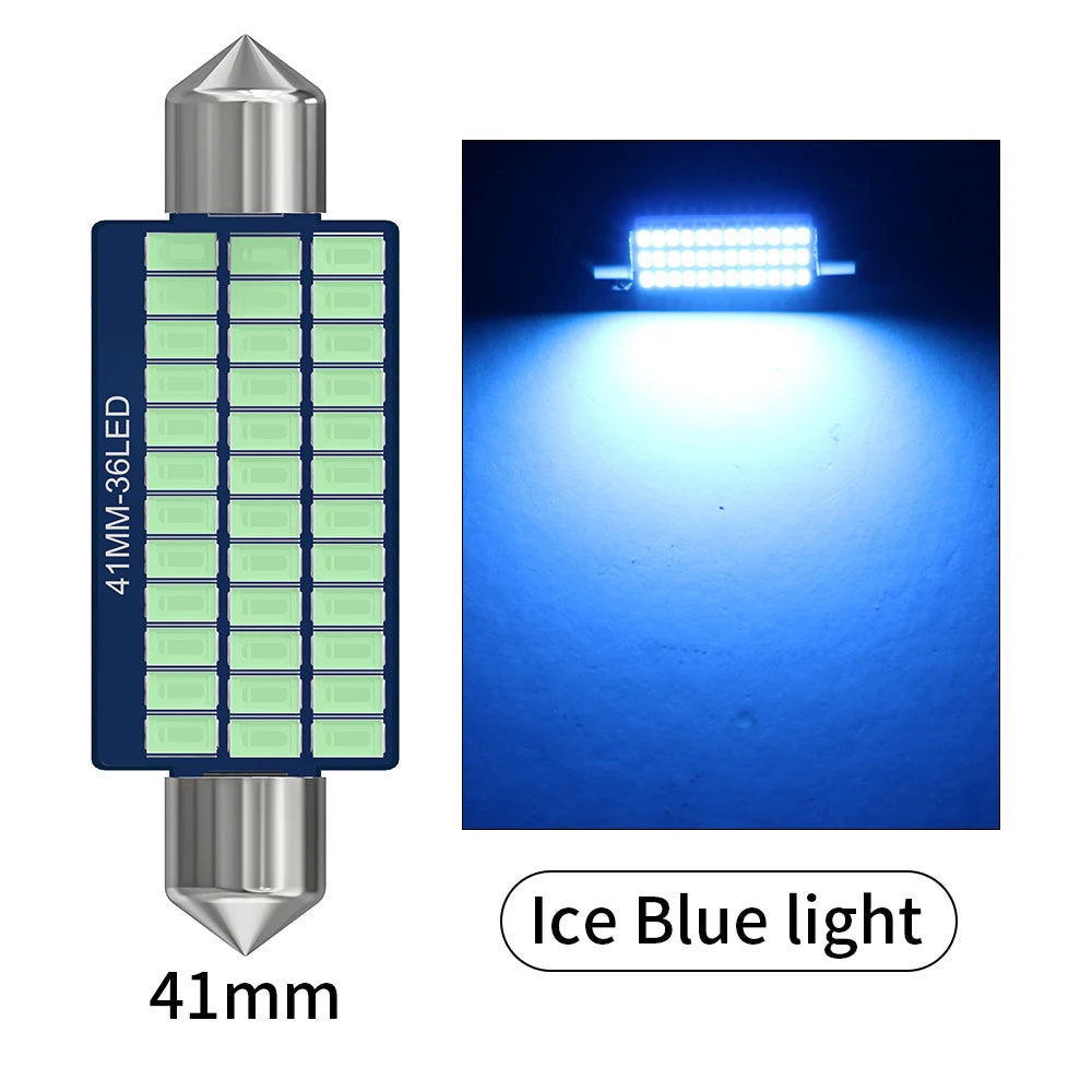 2PCS C10W C5W LED Bulb Canbus Festoon 31mm 36mm 39mm 41mm 12