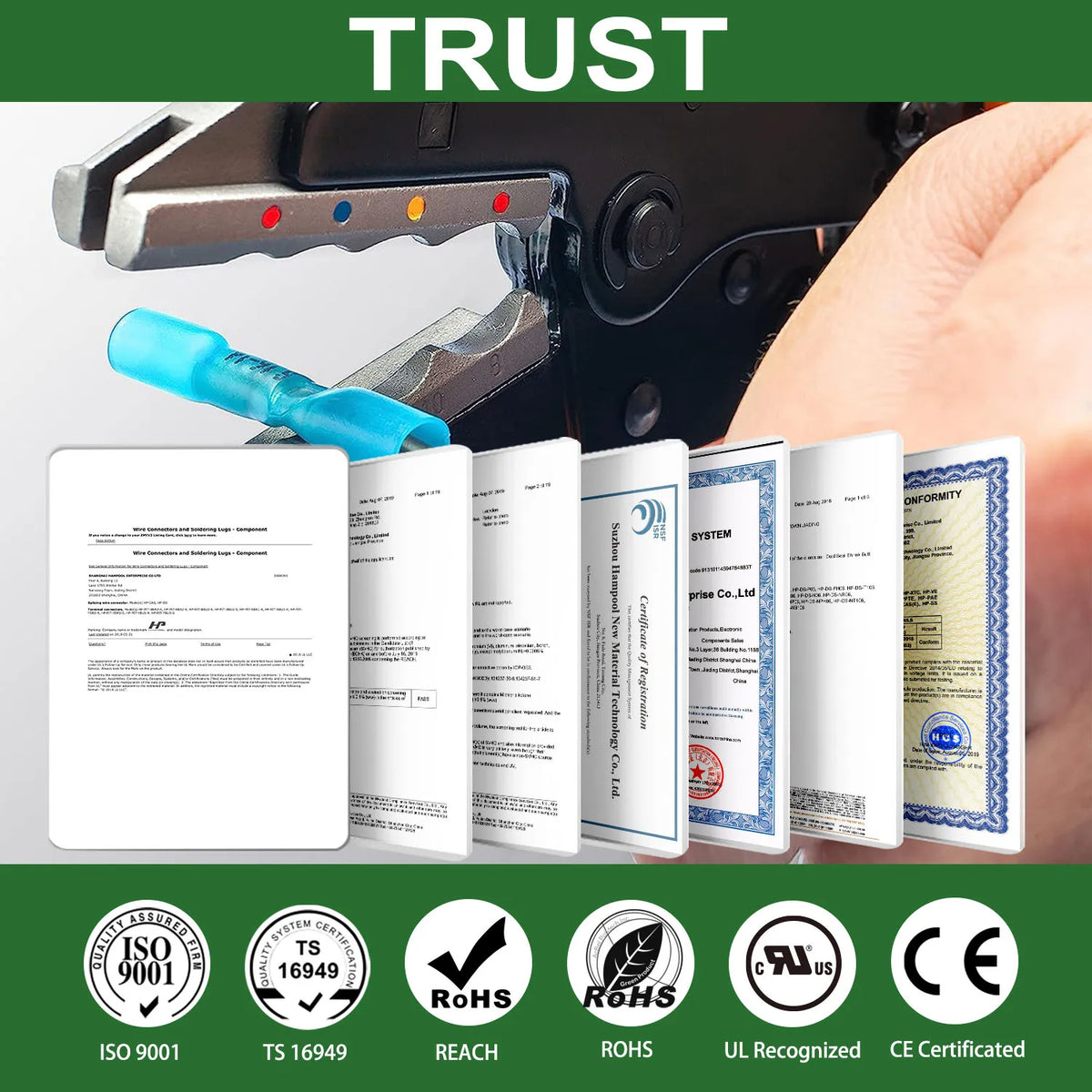 20/50/100PCS Heat Shrink Butt Wire Terminal Kit Waterproof S