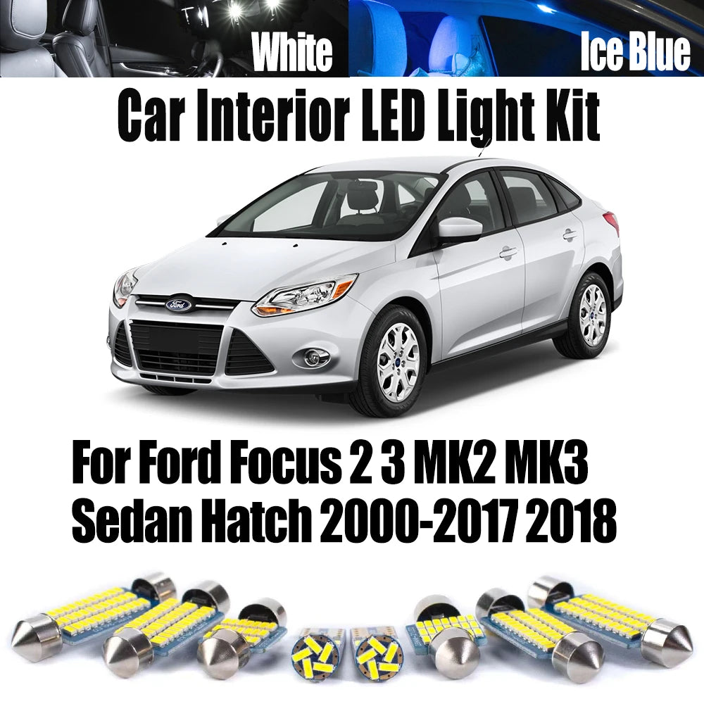 LED Interior Light Kit for Ford MK2 MK3 2000-2017 - Canbus Error-Free Interior Bulbs